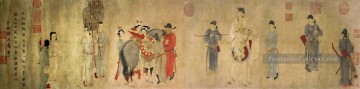qian xuan yang guifei monter un cheval Art chinois traditionnel Peinture à l'huile